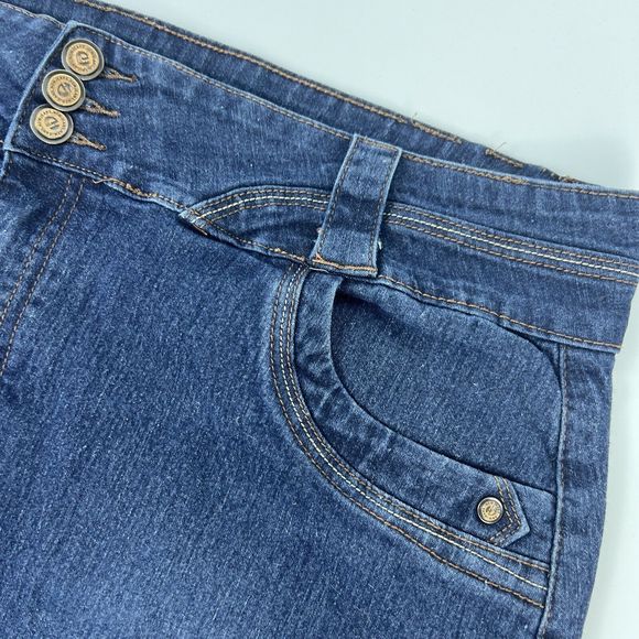 No Fuze Denim Pencil Skirt Women’s Size 18 Blue Jean Soft Stretch Knee Length - Picture 5 of 13